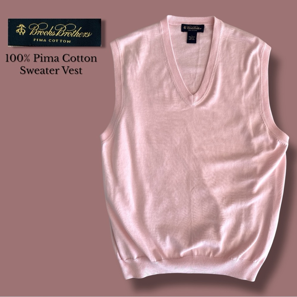 Brooks Brothers Pink Pima Cotton Sweater‎ Vest